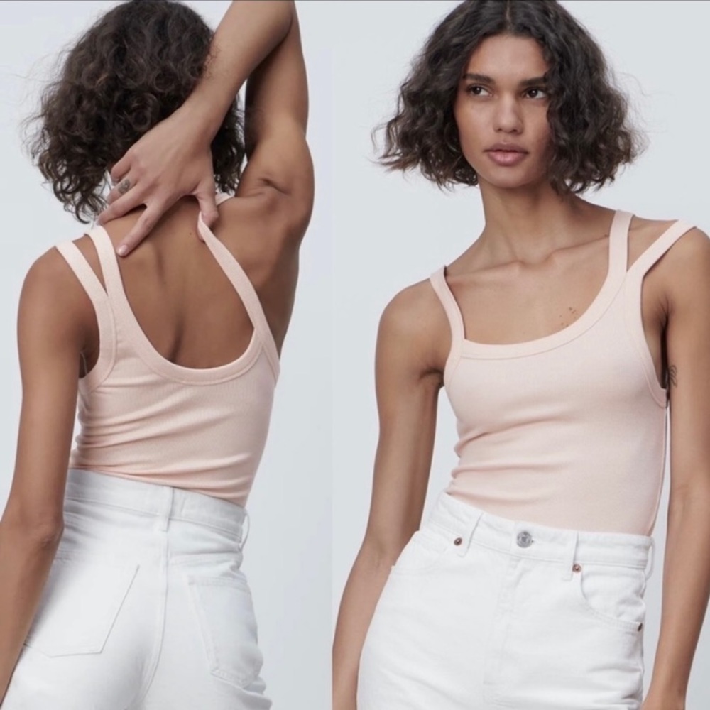 Zara asymmetric pink bodysuit
